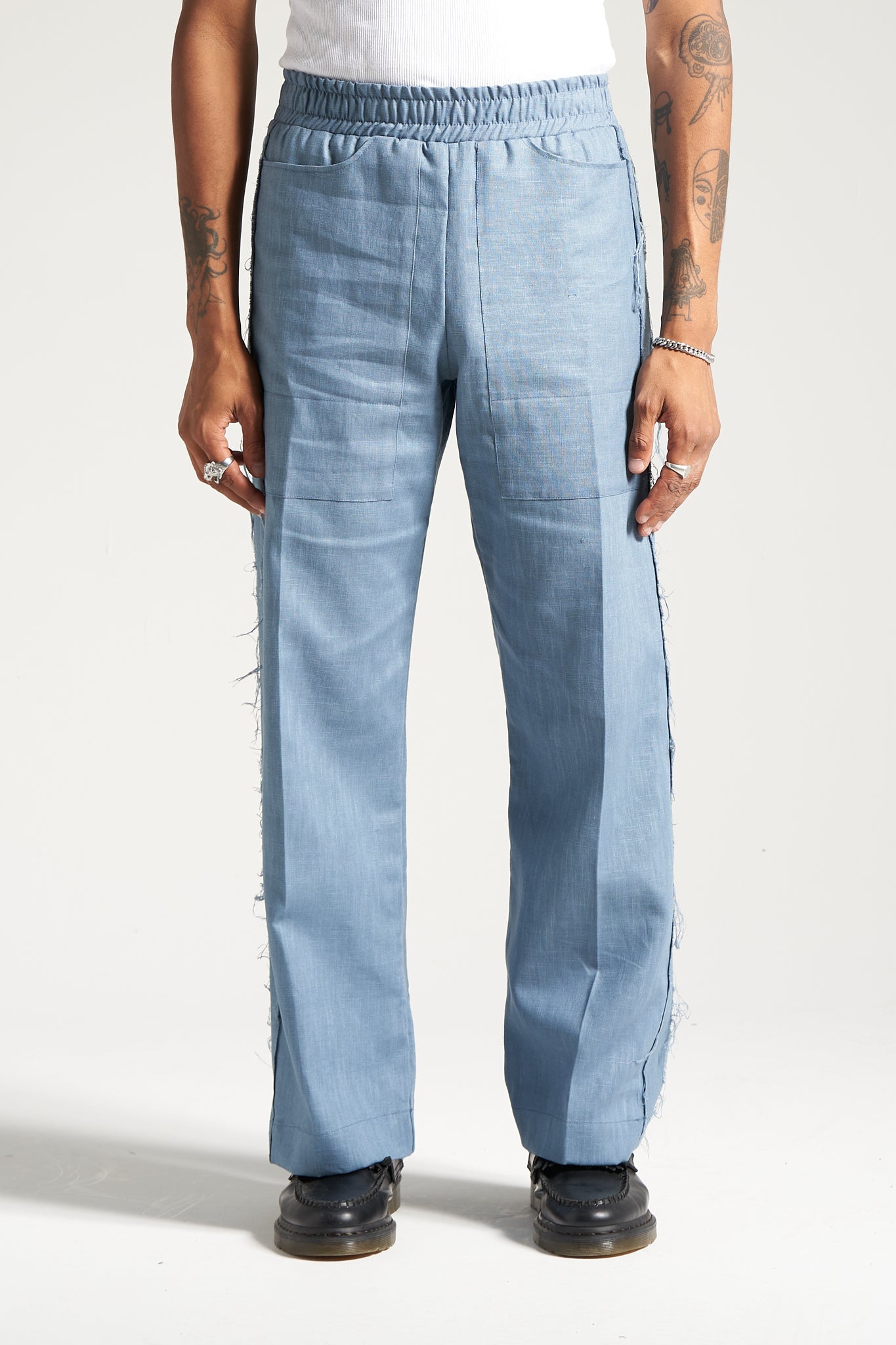 The Sky Blue Linen Fatigue Pant