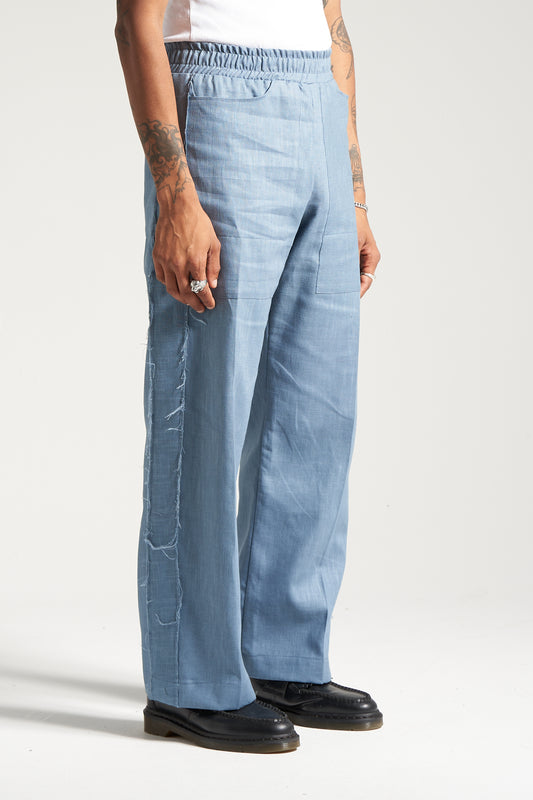 The Sky Blue Linen Fatigue Pant