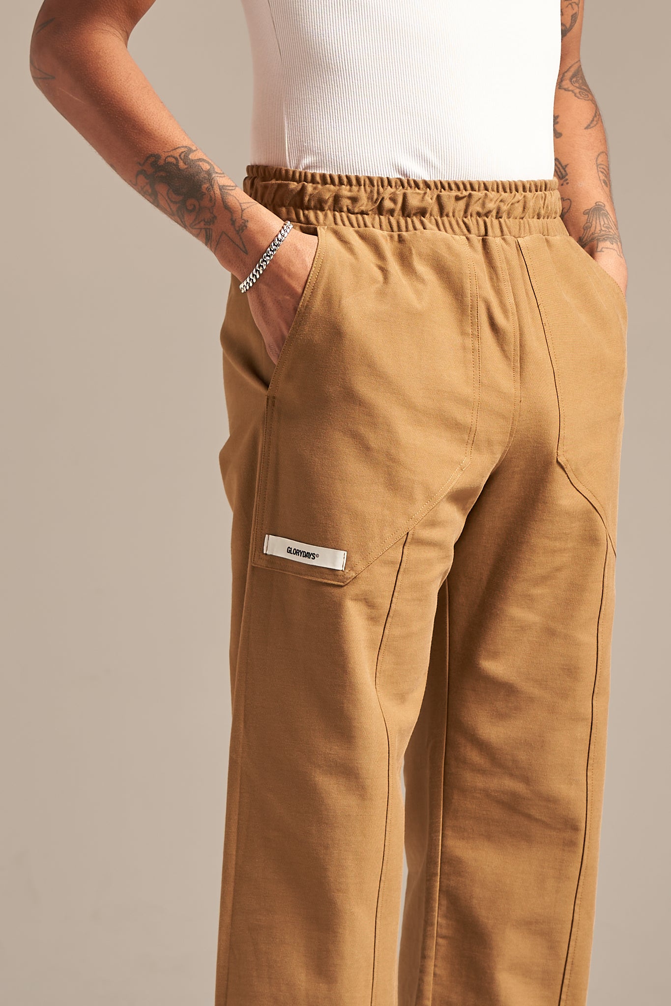 Cotton-poplin cargo pants in camel - GEELIST