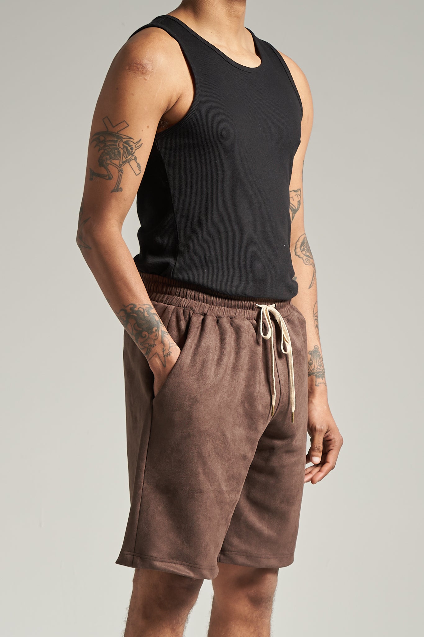 The Umber Suede Jersey Short