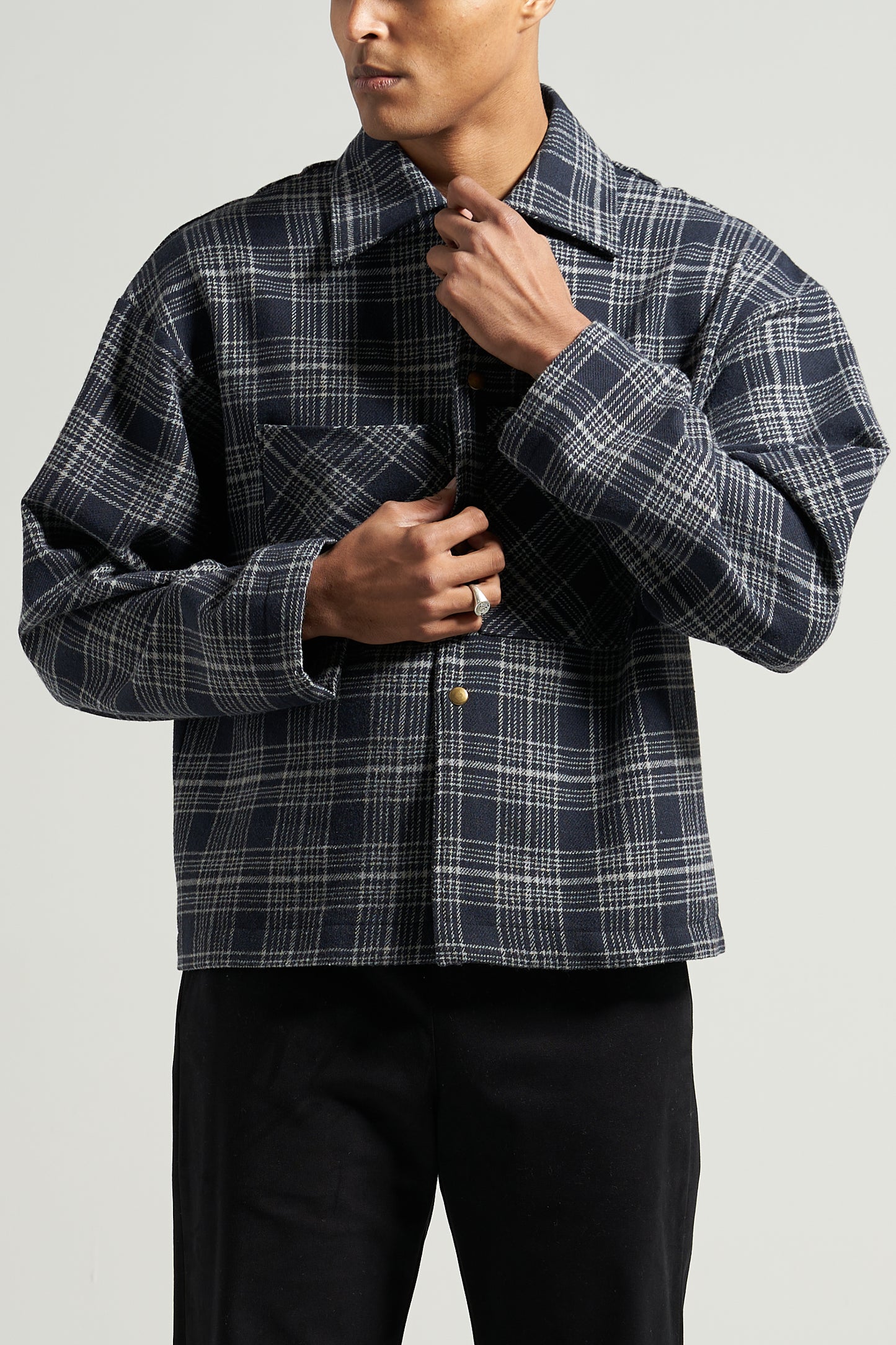 The Navy Check Flannel