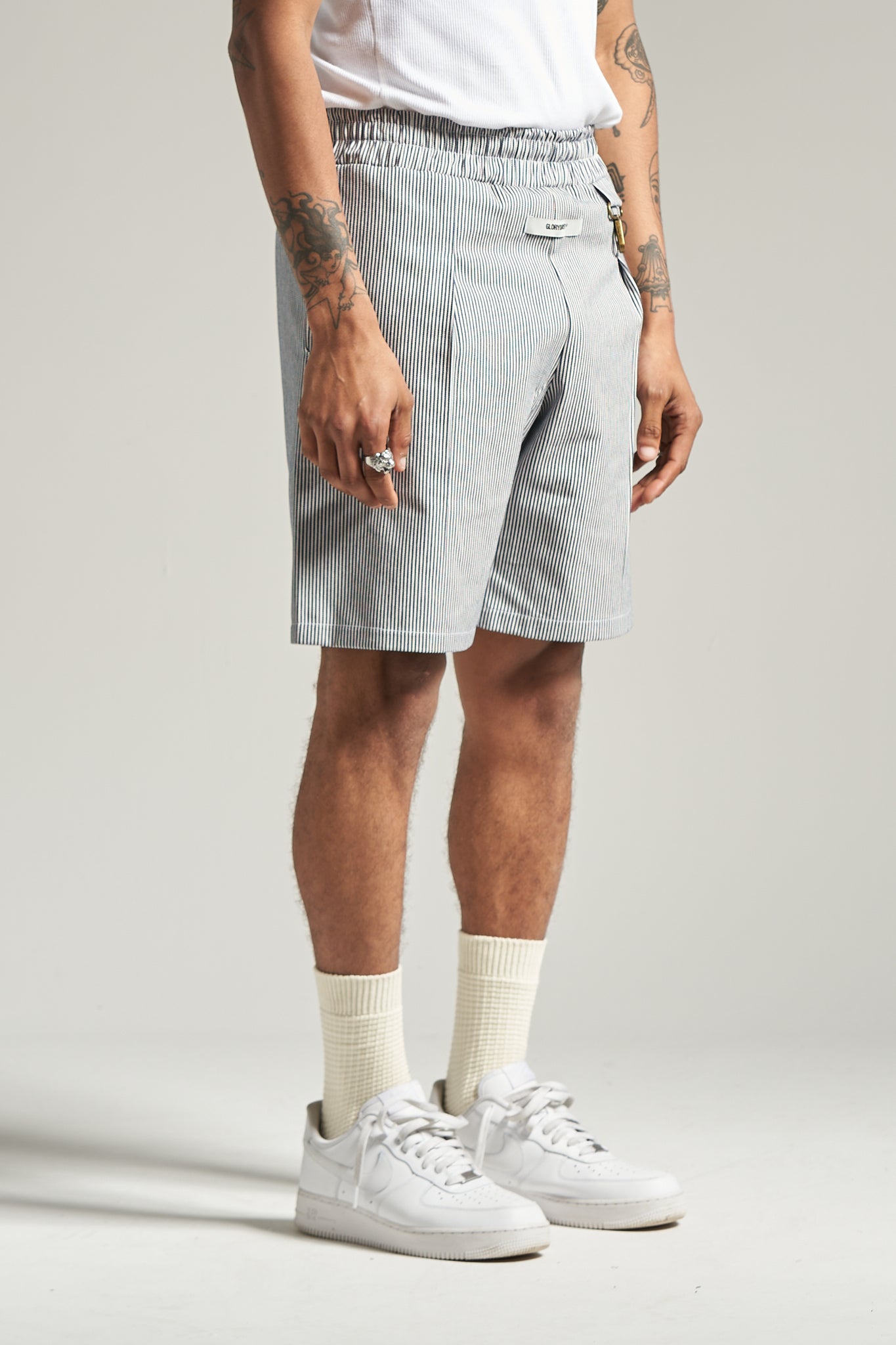 The Navy Hickory Pleat Short