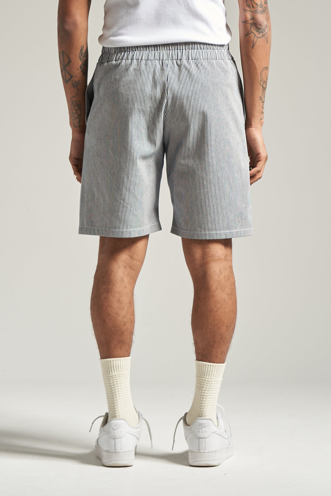 The Navy Hickory Pleat Short