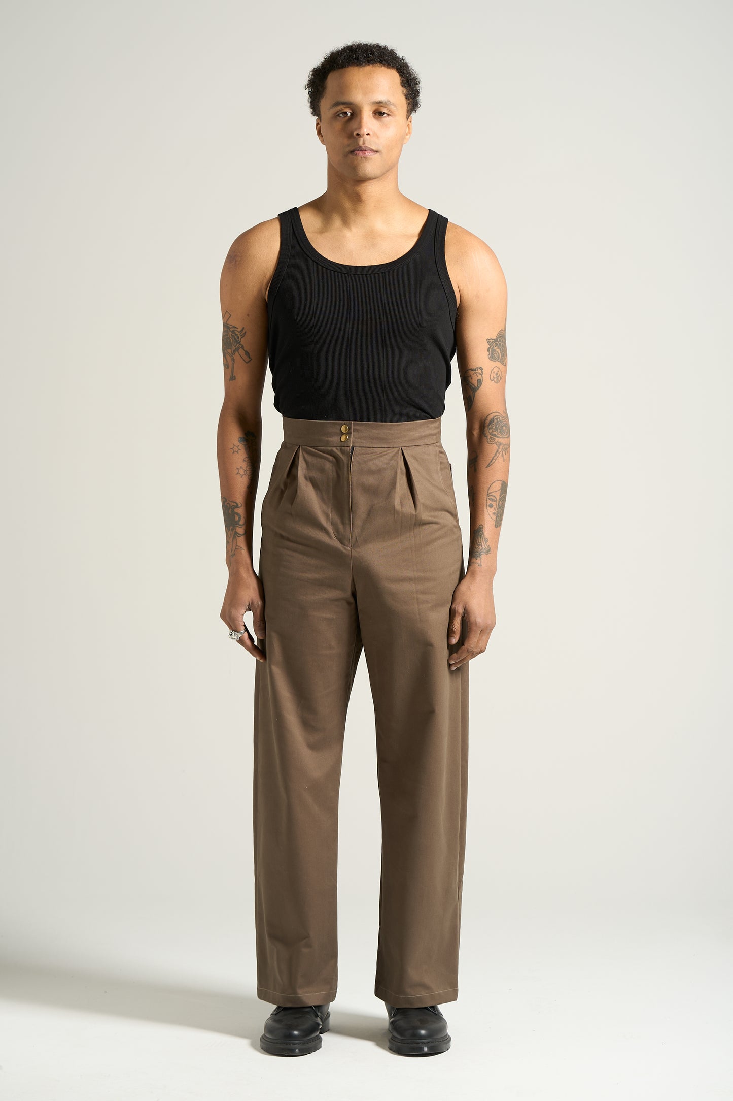 The Tan Box Pleated Trouser