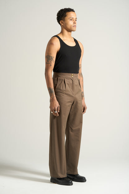 The Tan Box Pleated Trouser