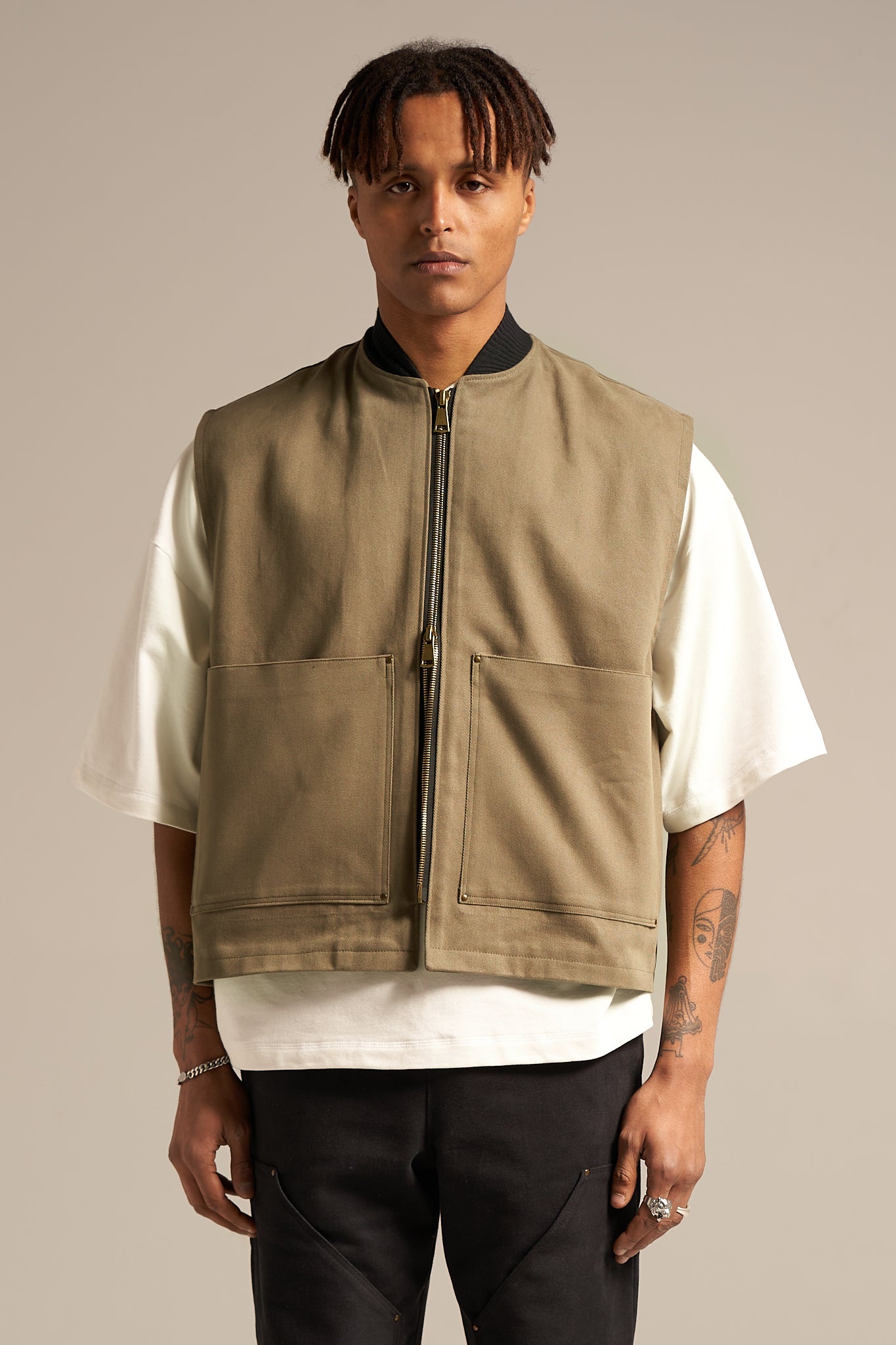 The Washed Olive Carpenter Vest