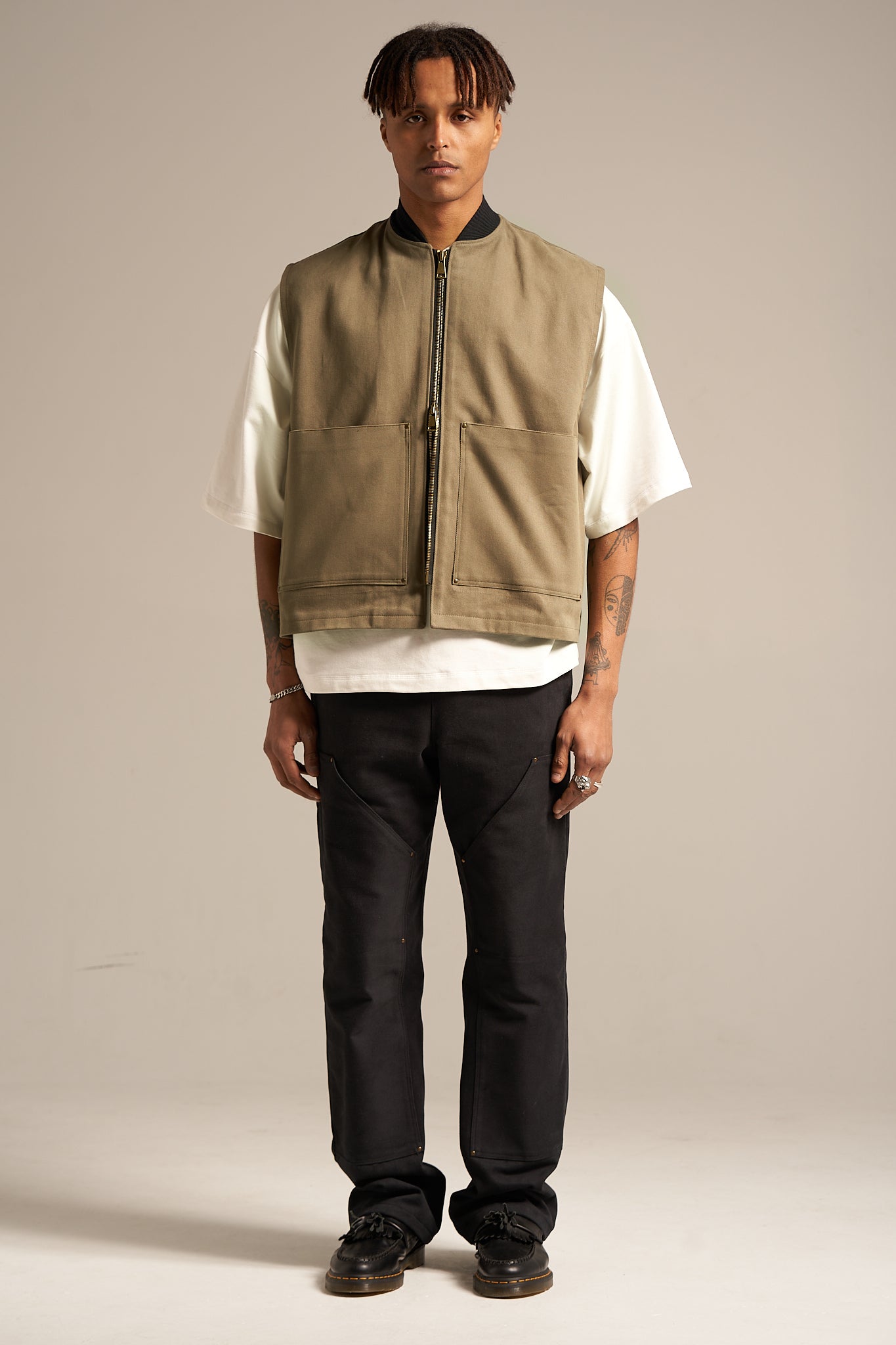 The Washed Olive Carpenter Vest