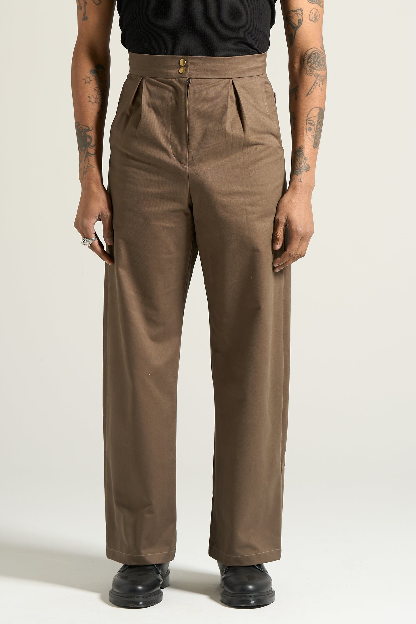 The Tan Box Pleated Trouser