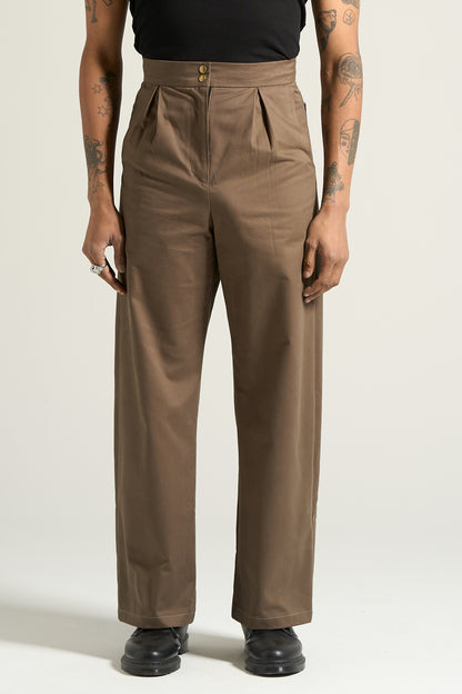 The Tan Box Pleated Trouser