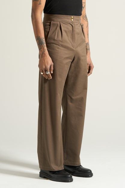 The Tan Box Pleated Trouser