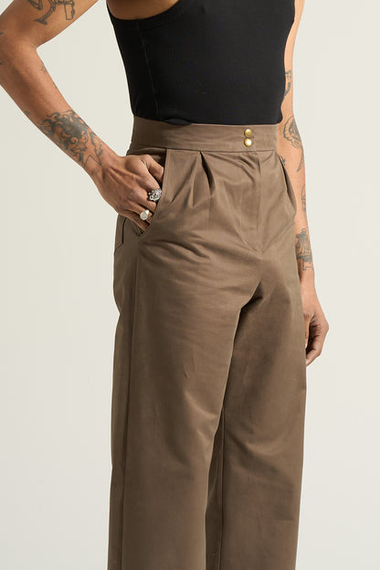 The Tan Box Pleated Trouser