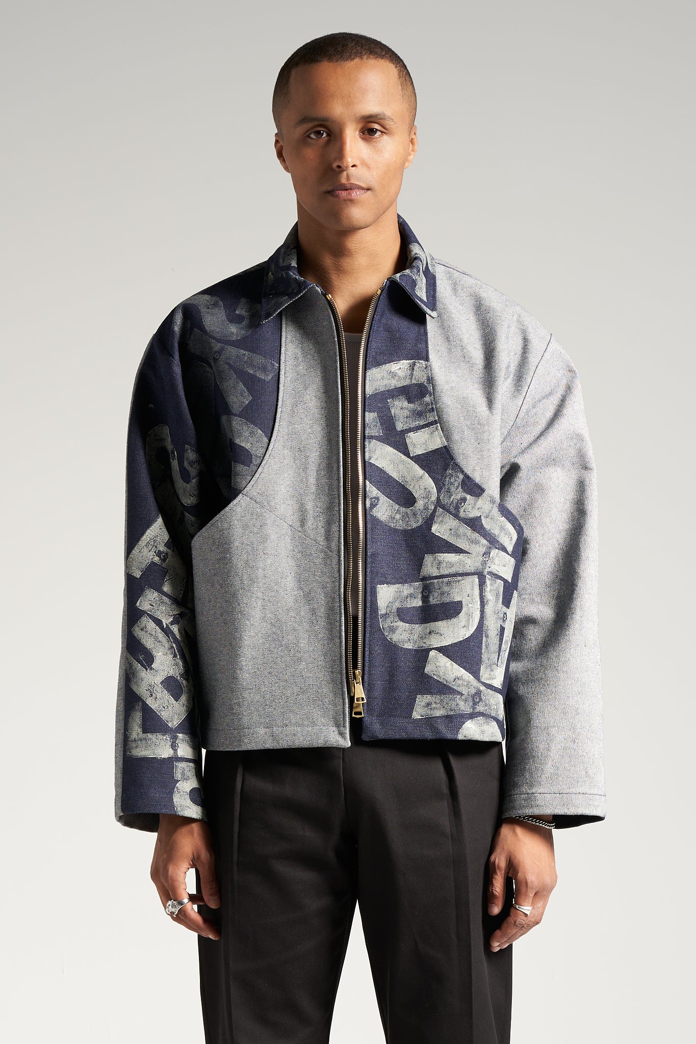 The Indigo Monogram Flight Jacket