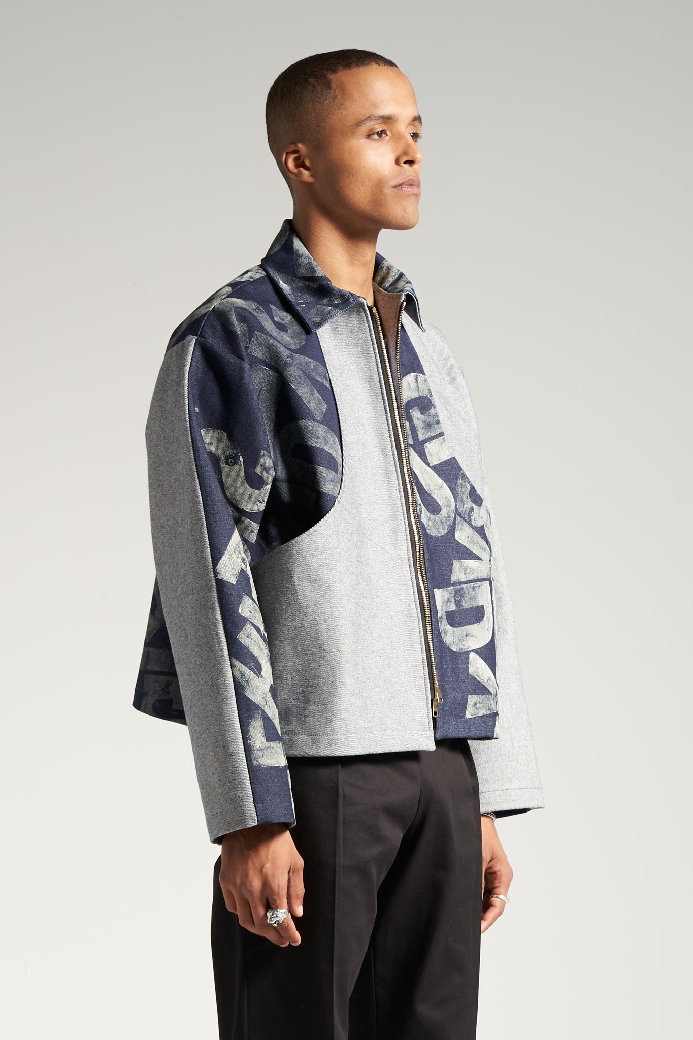 The Indigo Monogram Flight Jacket