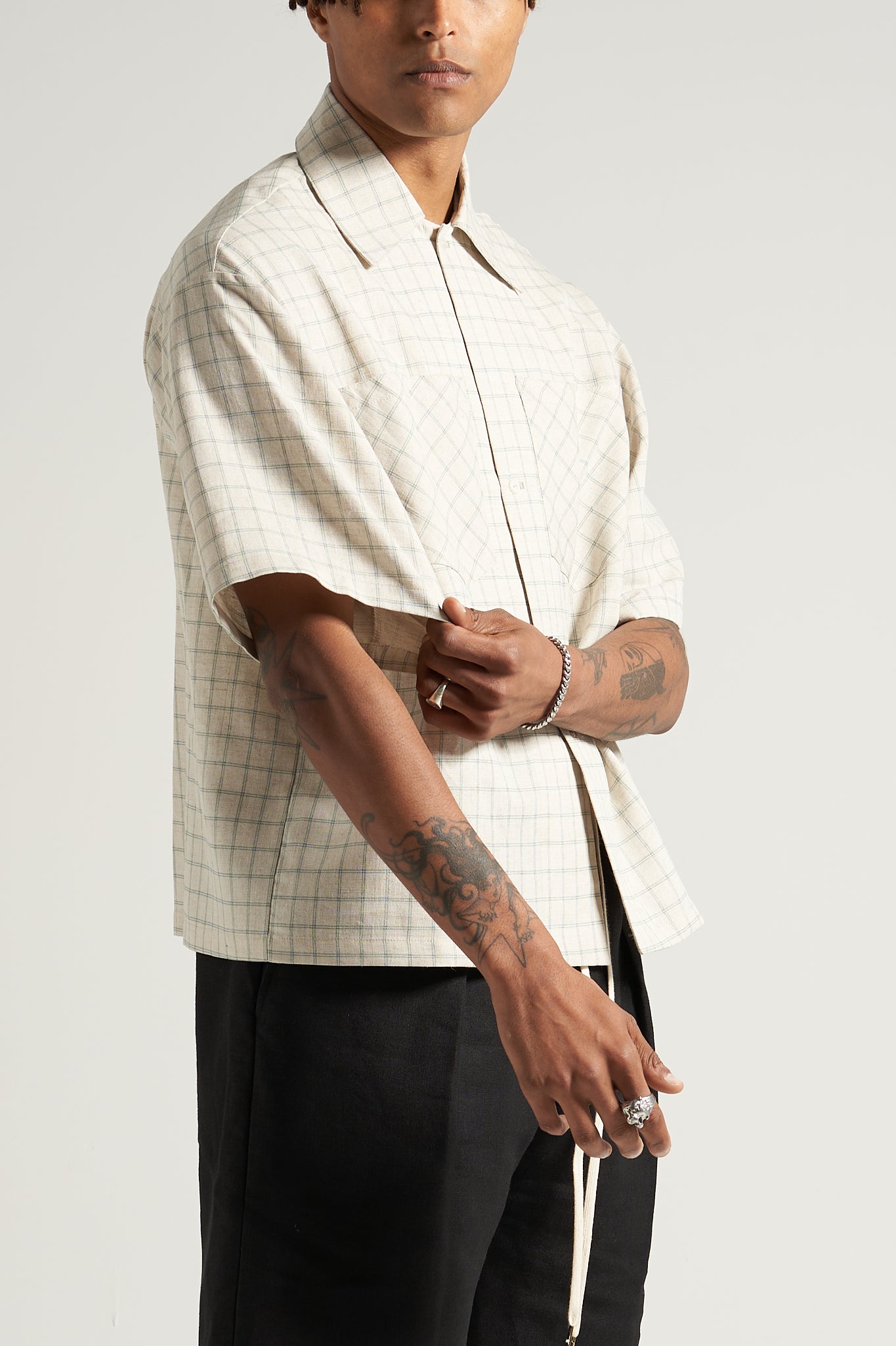 The Grid Linen Camp Shirt