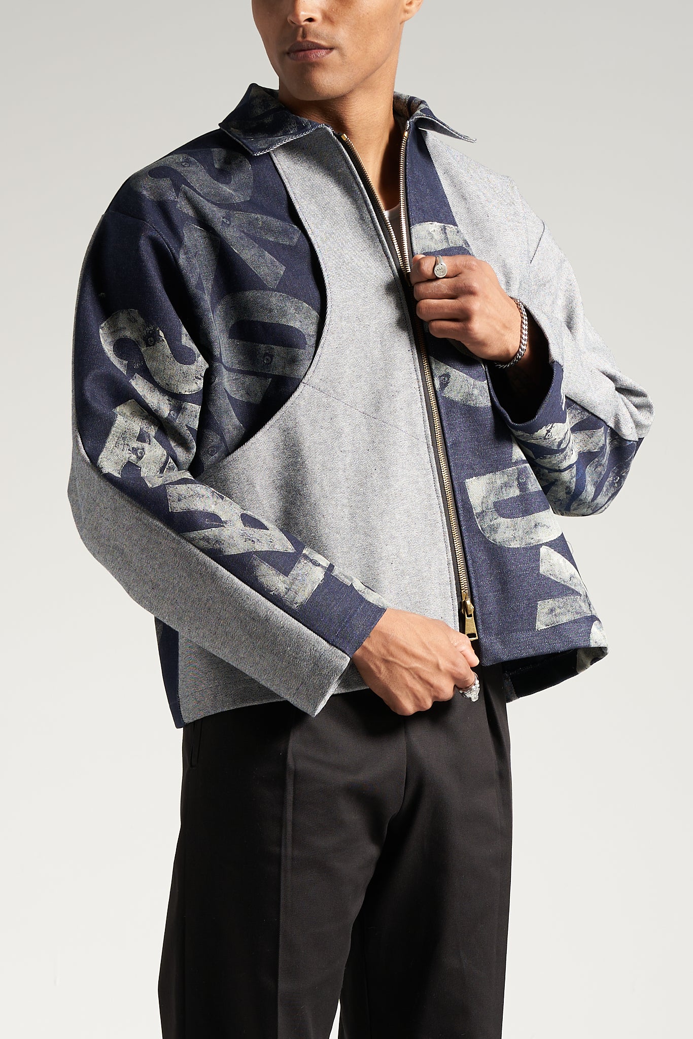 The Indigo Monogram Flight Jacket