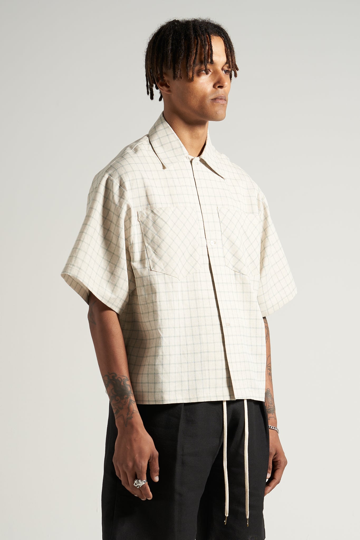 The Grid Linen Camp Shirt