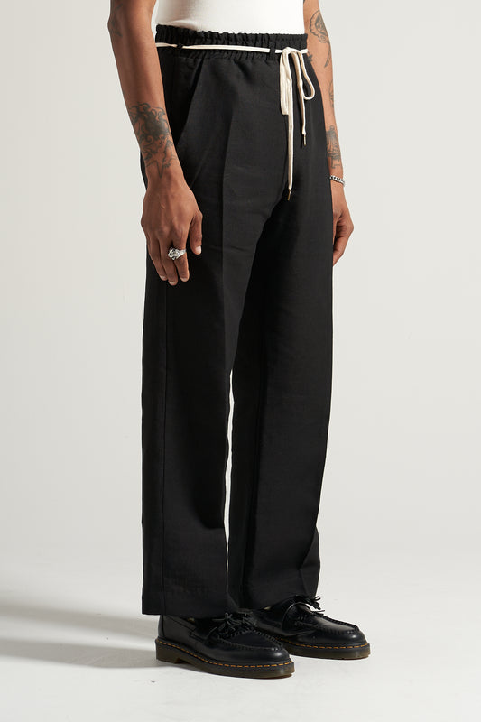 The Black Linen Flow Pant