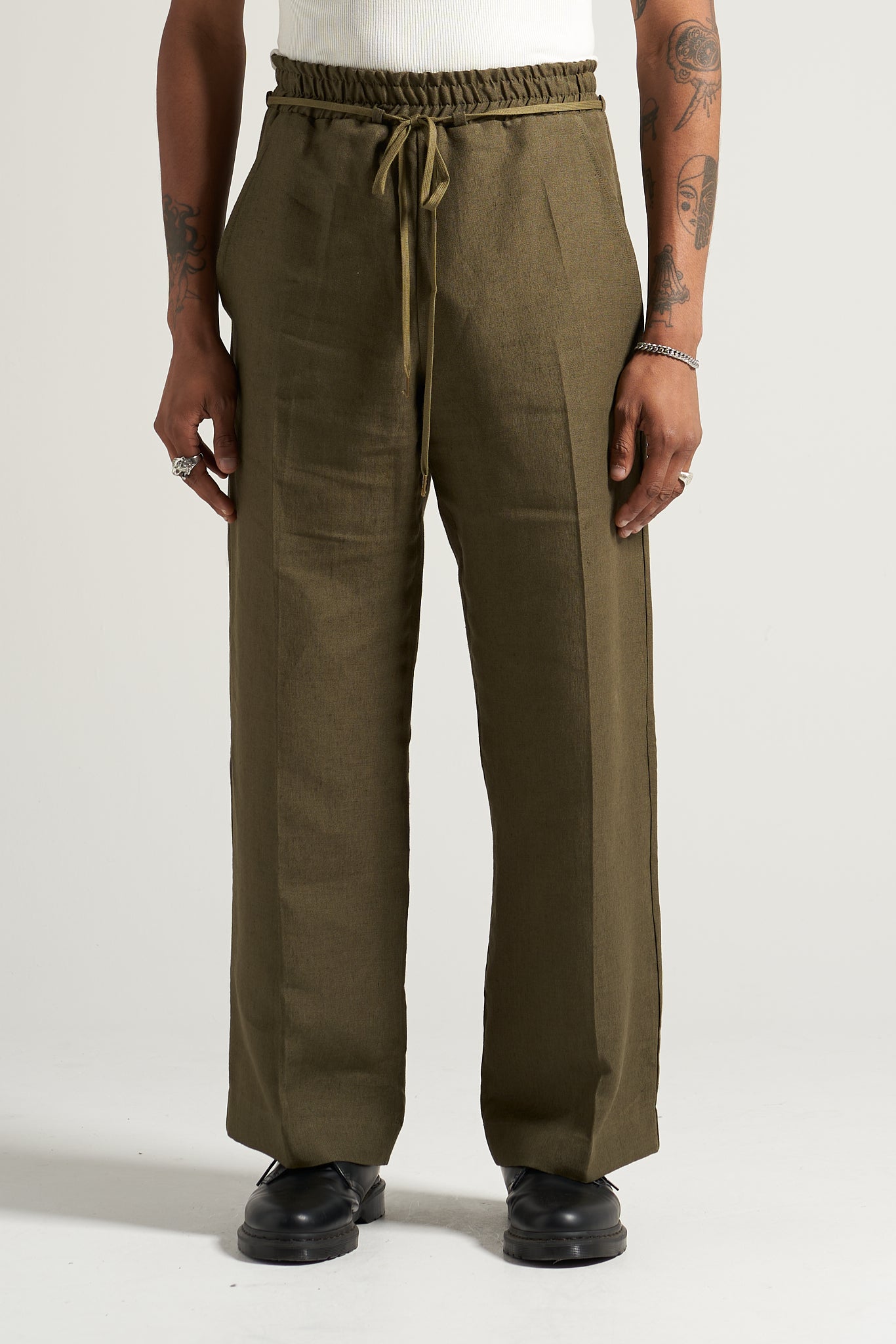 The Moss Linen Flow Pant