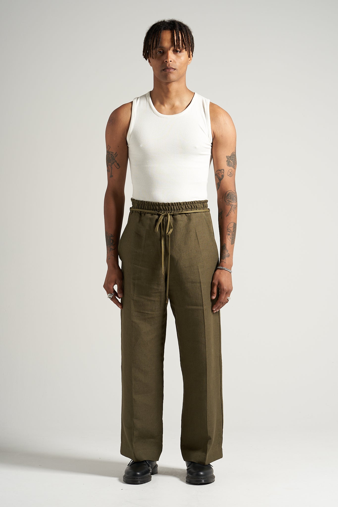 The Moss Linen Flow Pant