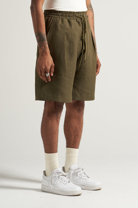 The Moss Linen Flow Short