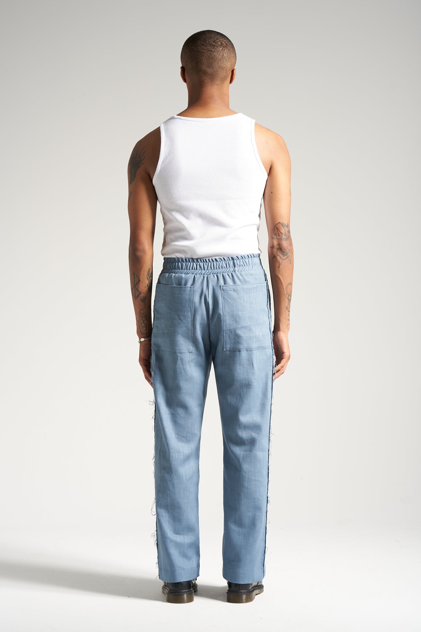 The Sky Blue Linen Fatigue Pant