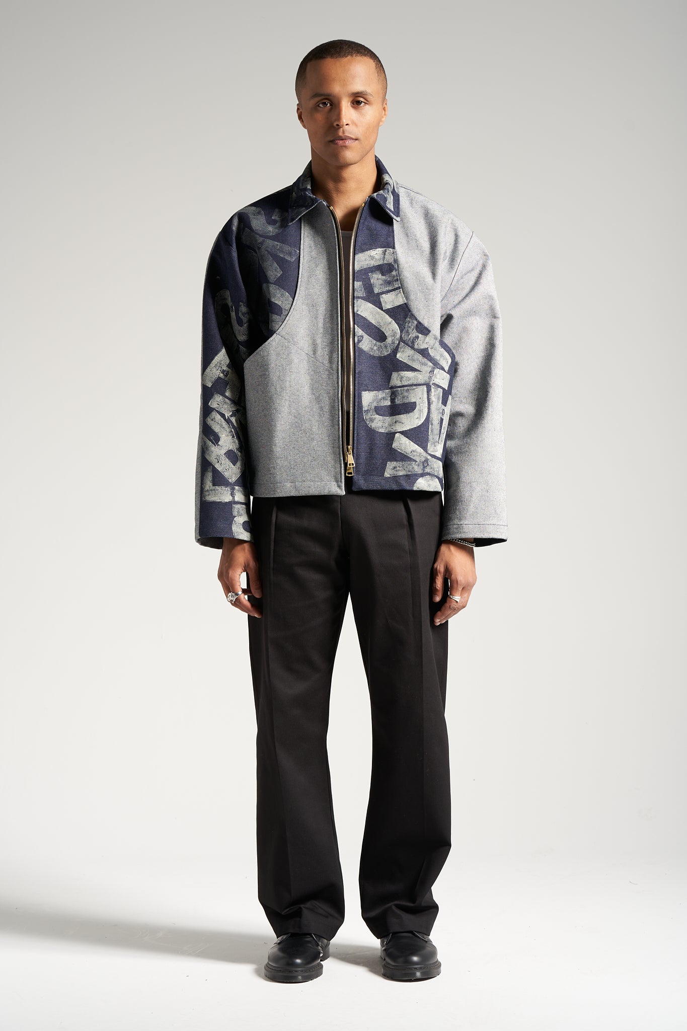 The Indigo Monogram Flight Jacket