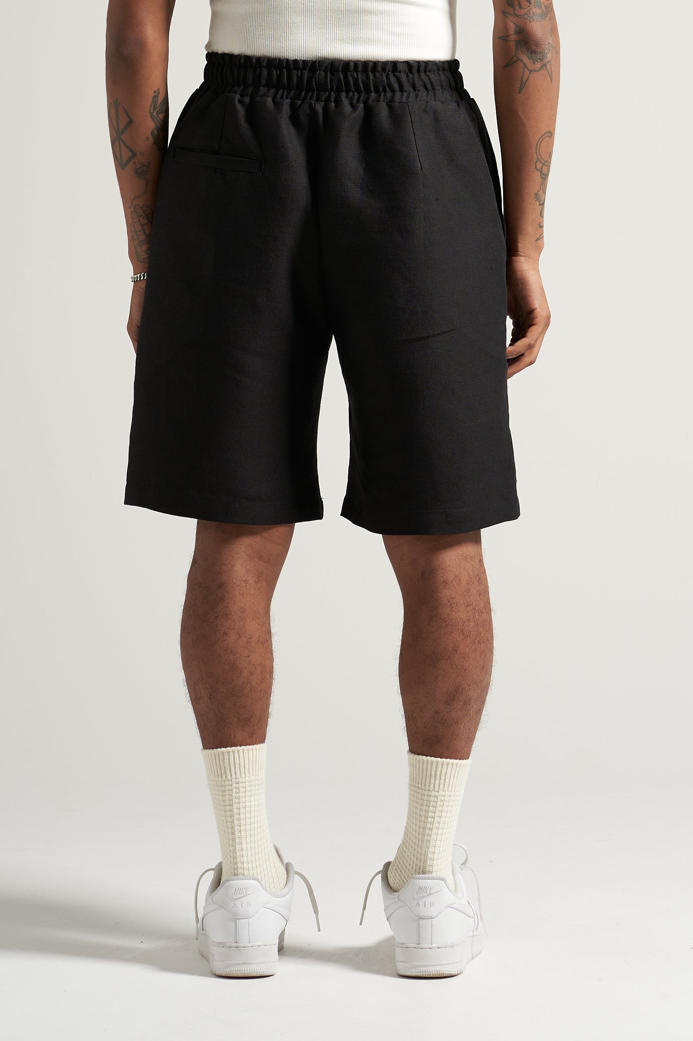 The Black Linen Flow Short