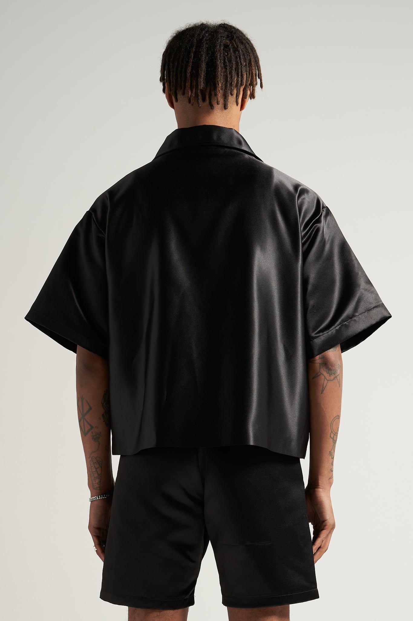 The Black Satin Bowling Shirt