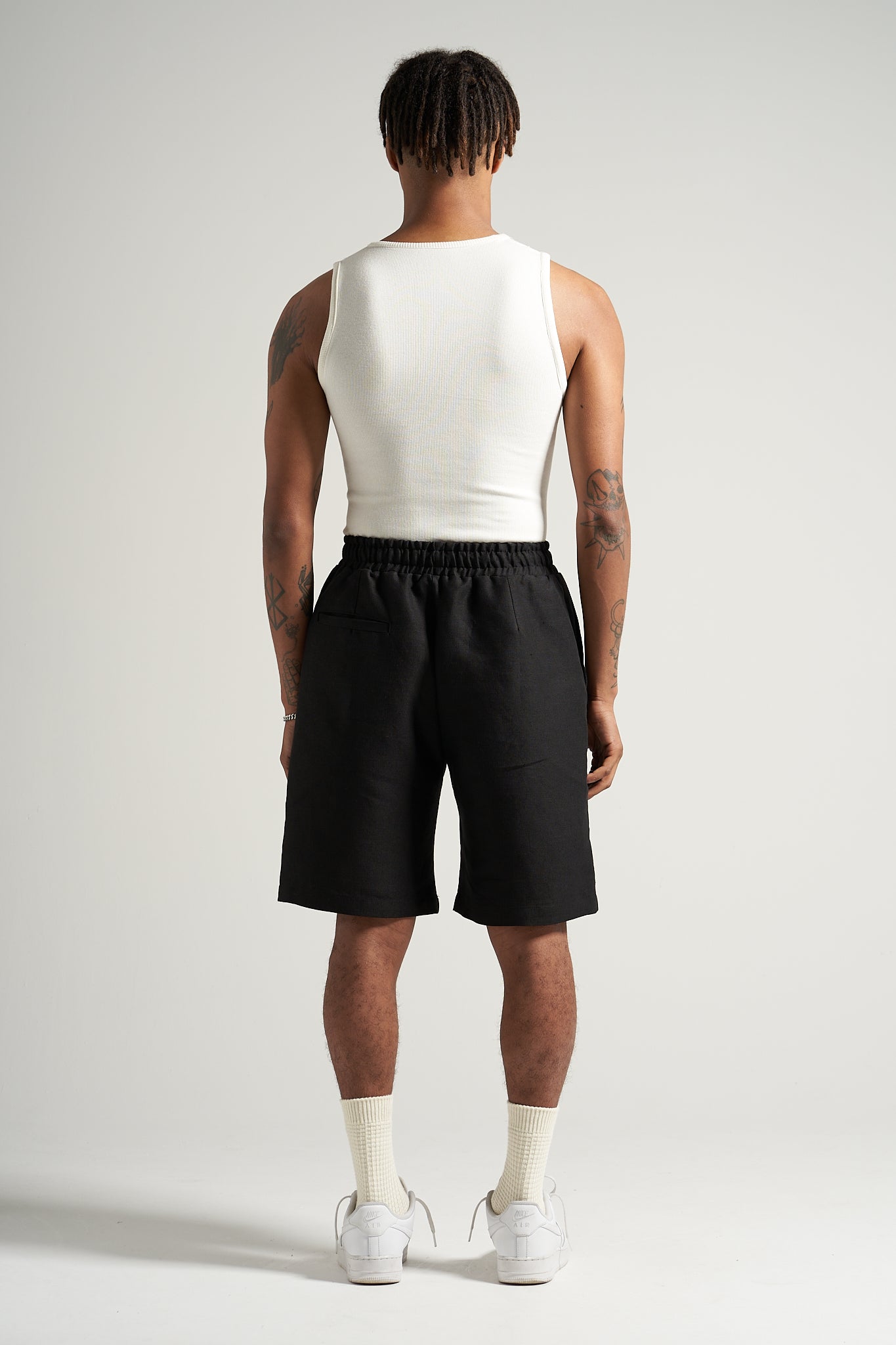 The Black Linen Flow Short