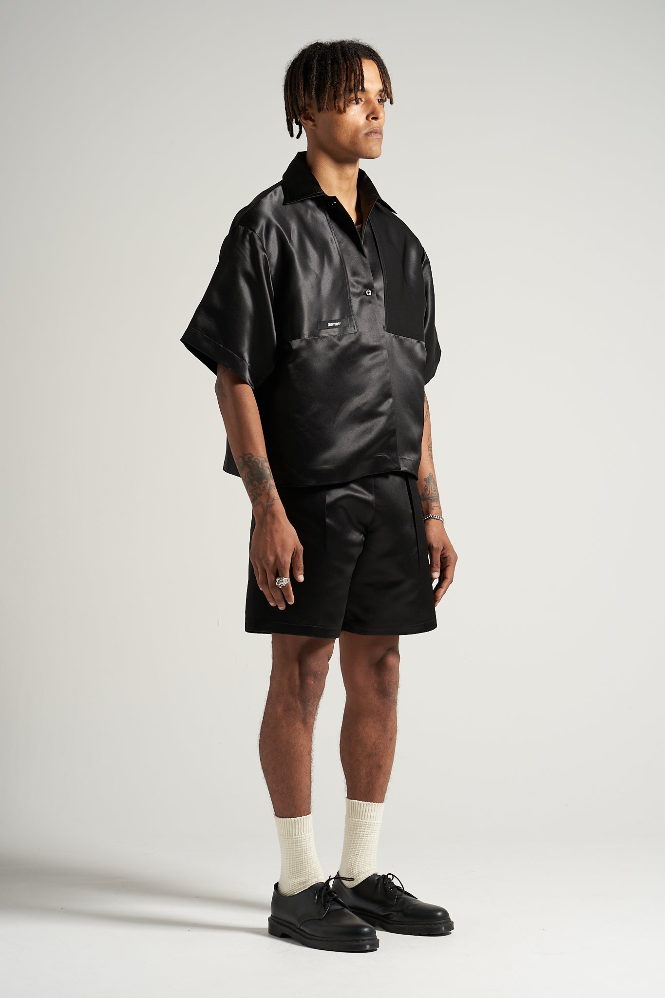 The Black Satin Bowling Shirt