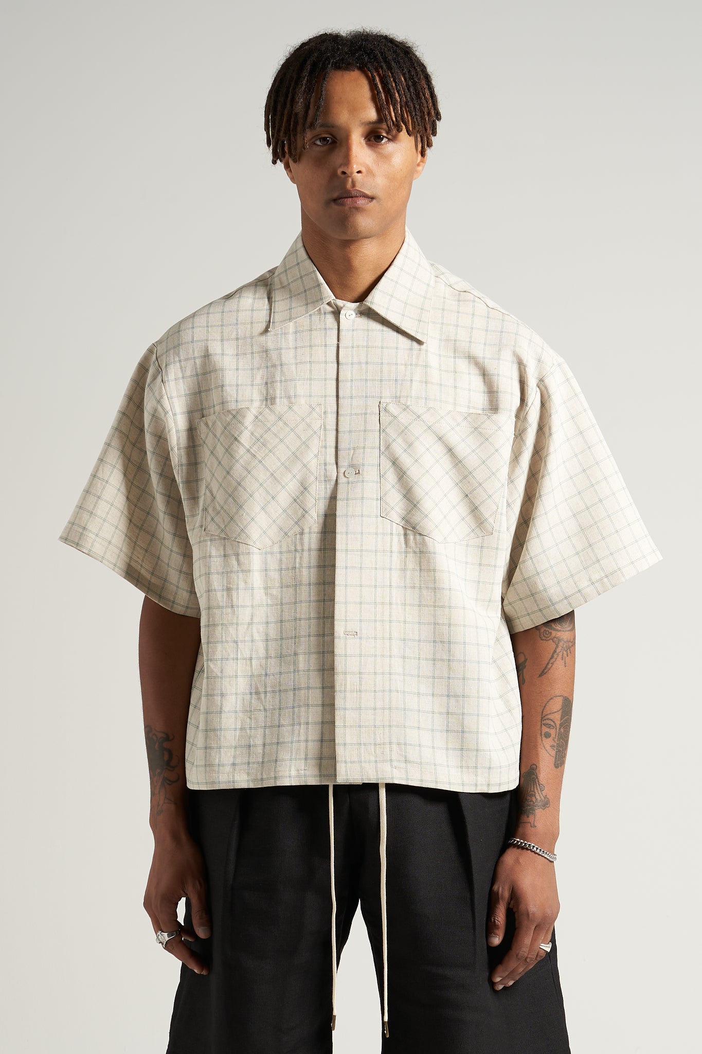 The Grid Linen Camp Shirt